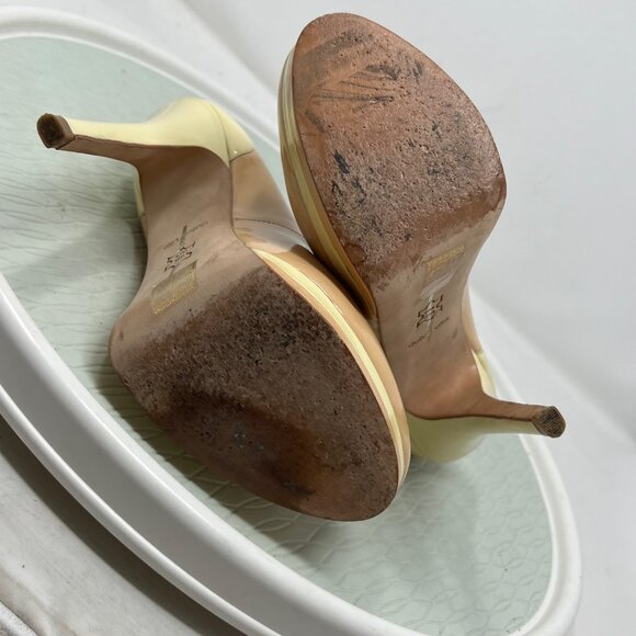 Dolce Vita Dorothy Nude Patent Pumps Platform Slip On Round Toe Formal Women's 7 - Picture 7 of 10